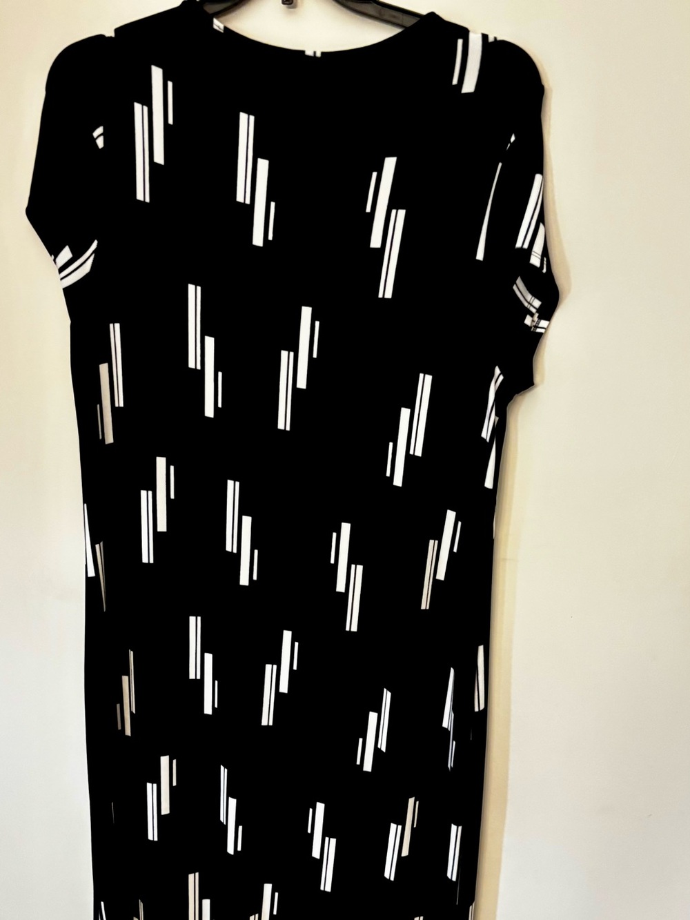 Chico's Navy Maxi Dress with White Geometric Stripe Print